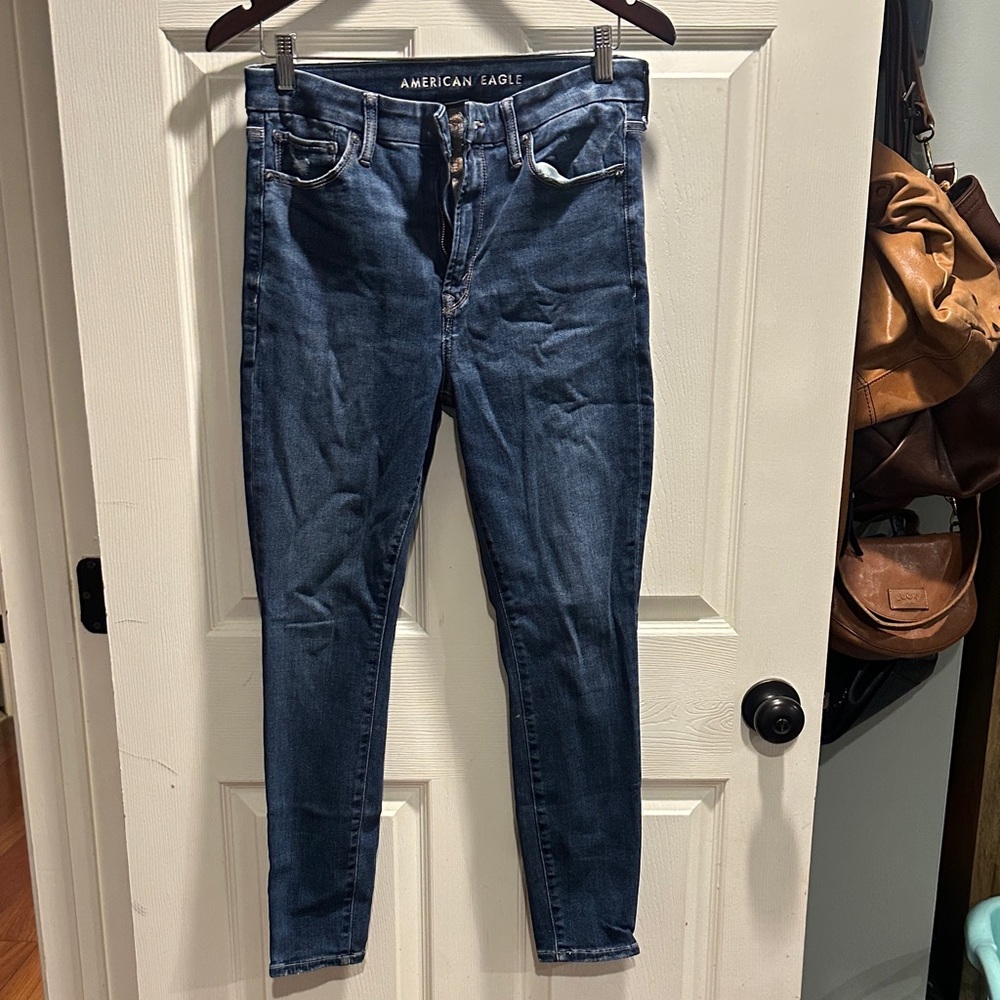 American Eagle Outfitters Women's Dark Blue Skinny Jeans